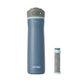 Wells Chill Stainless Steel Filter Water Bottle with AUTOSPOUT Straw Lid and Replacement Filter, 24 Oz
