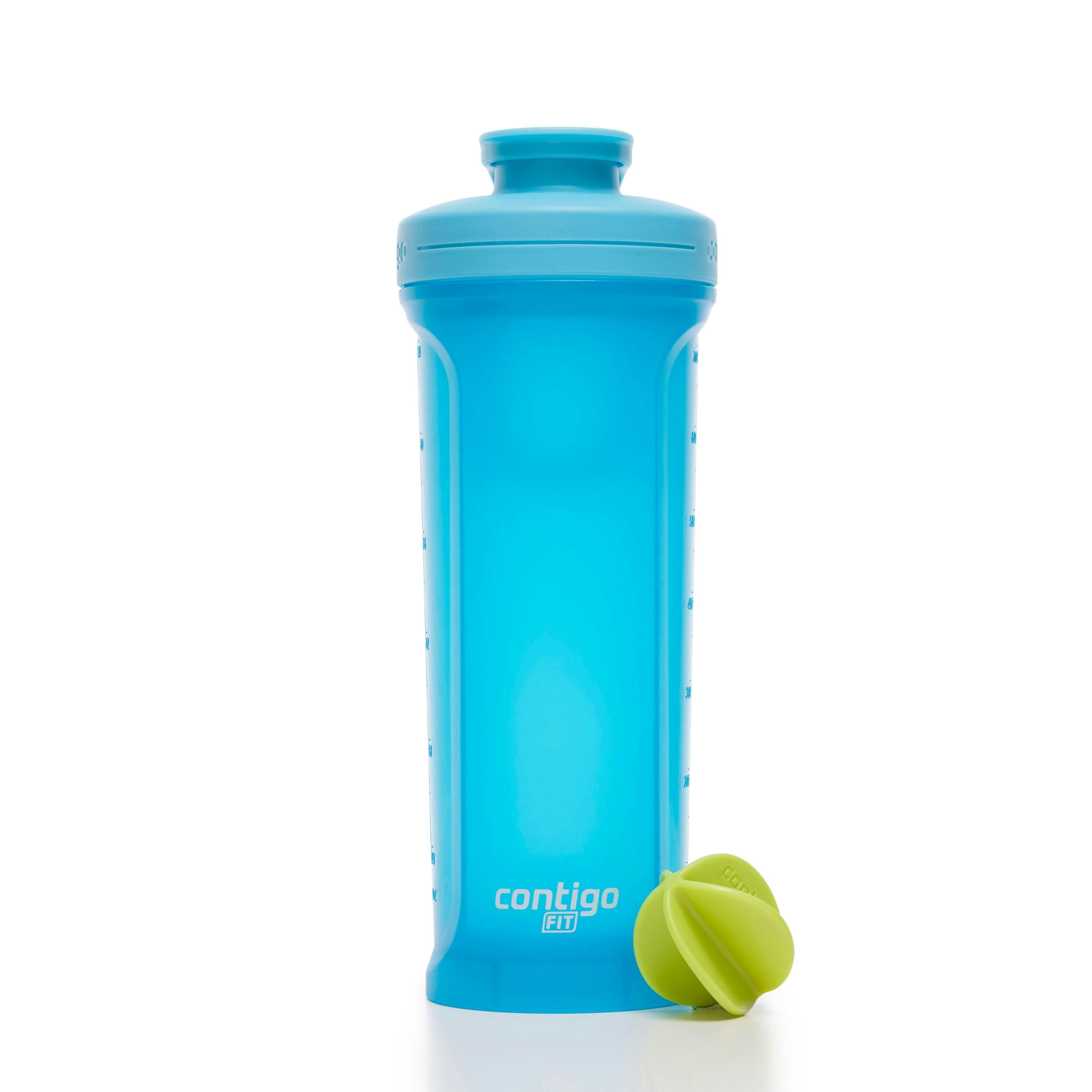 Fit Shake & Go 2.0 Plastic Antimicrobial Shaker Bottle, Blue Raspberry, 28 floz