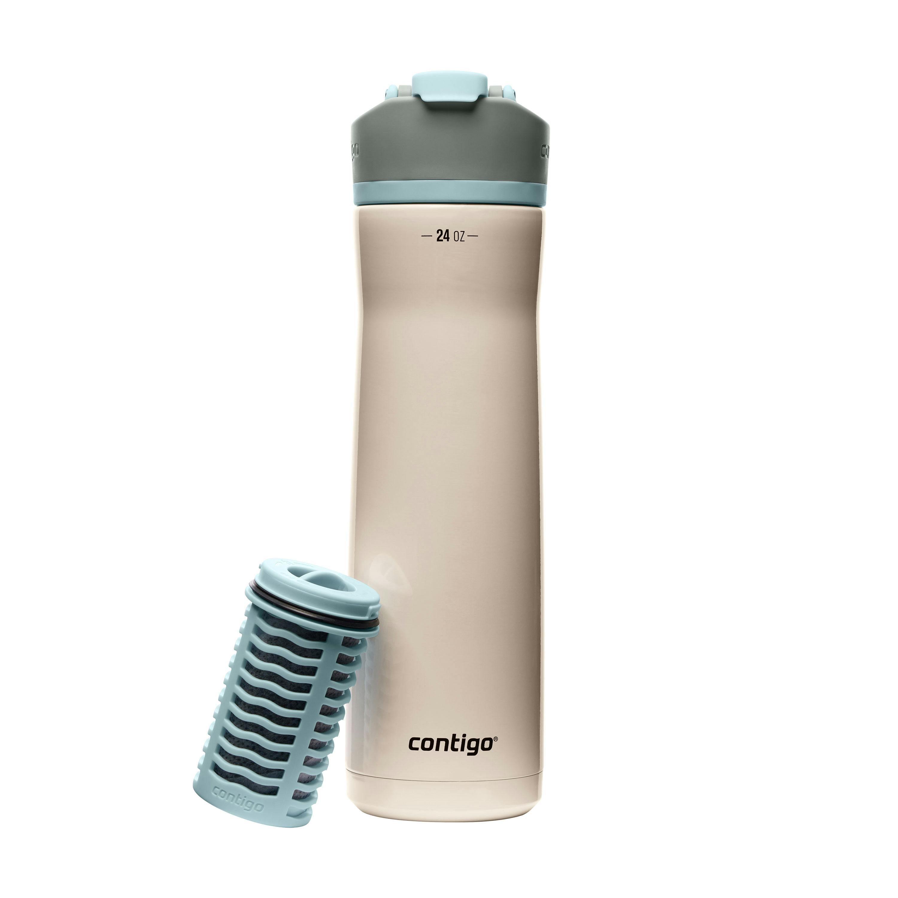 Clybourn Chill Freeflow Filtration Stainless Steel Water Bottle with AUTOSEAL Lid, 24oz