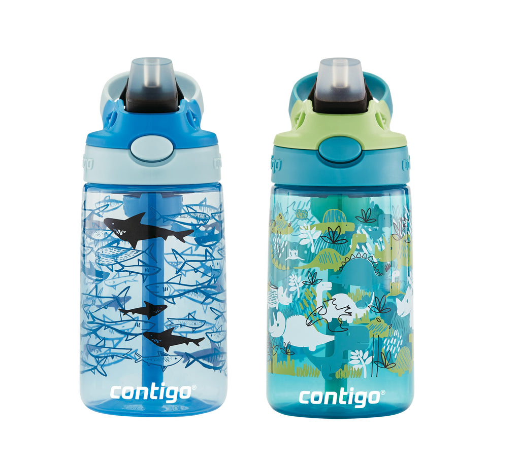 Kids Straw Water Bottle with AUTOSPOUT Lid, 14oz., 2 Pack