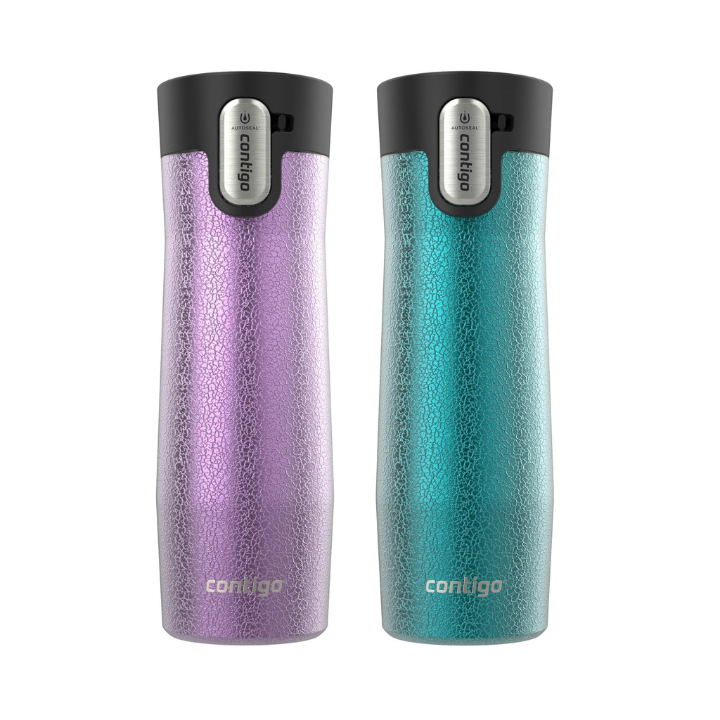AUTOSEAL West Loop Vacuum-Insulated Stainless Steel Travel Mug with Easy-Clean Lid, 20 oz, 2-Pack