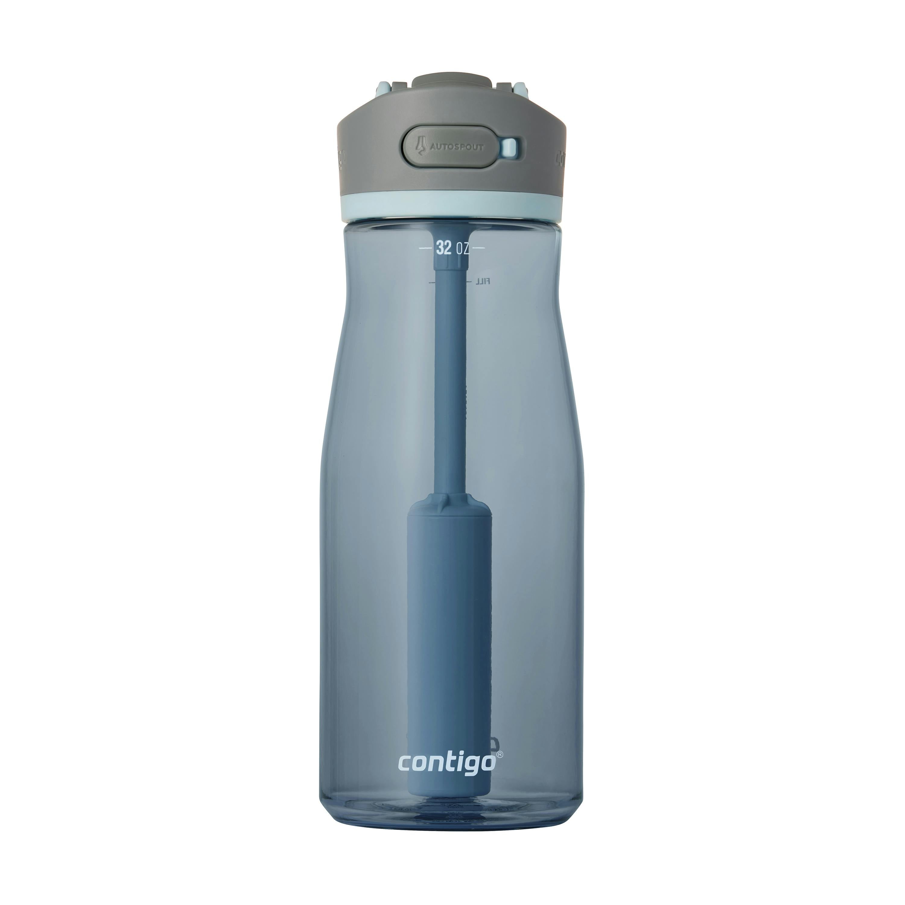 Wells Plastic Filter Water Bottle with AUTOSPOUT Straw Lid, 32 Oz