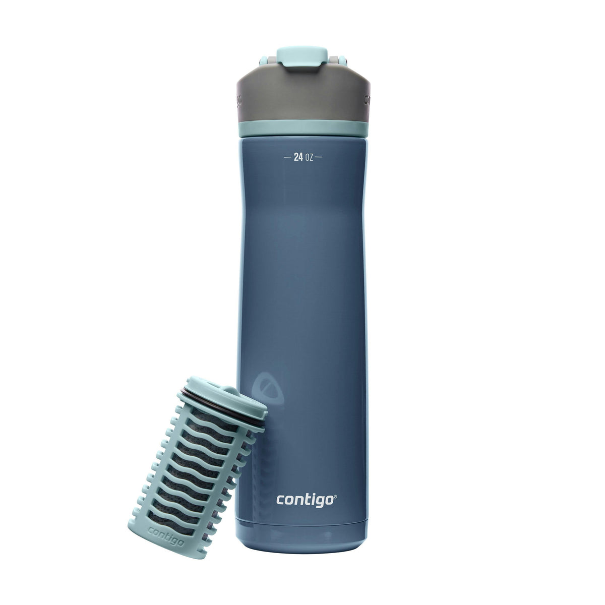 Clybourn Chill Freeflow Filtration Stainless Steel Water Bottle with AUTOSEAL Lid, 24oz