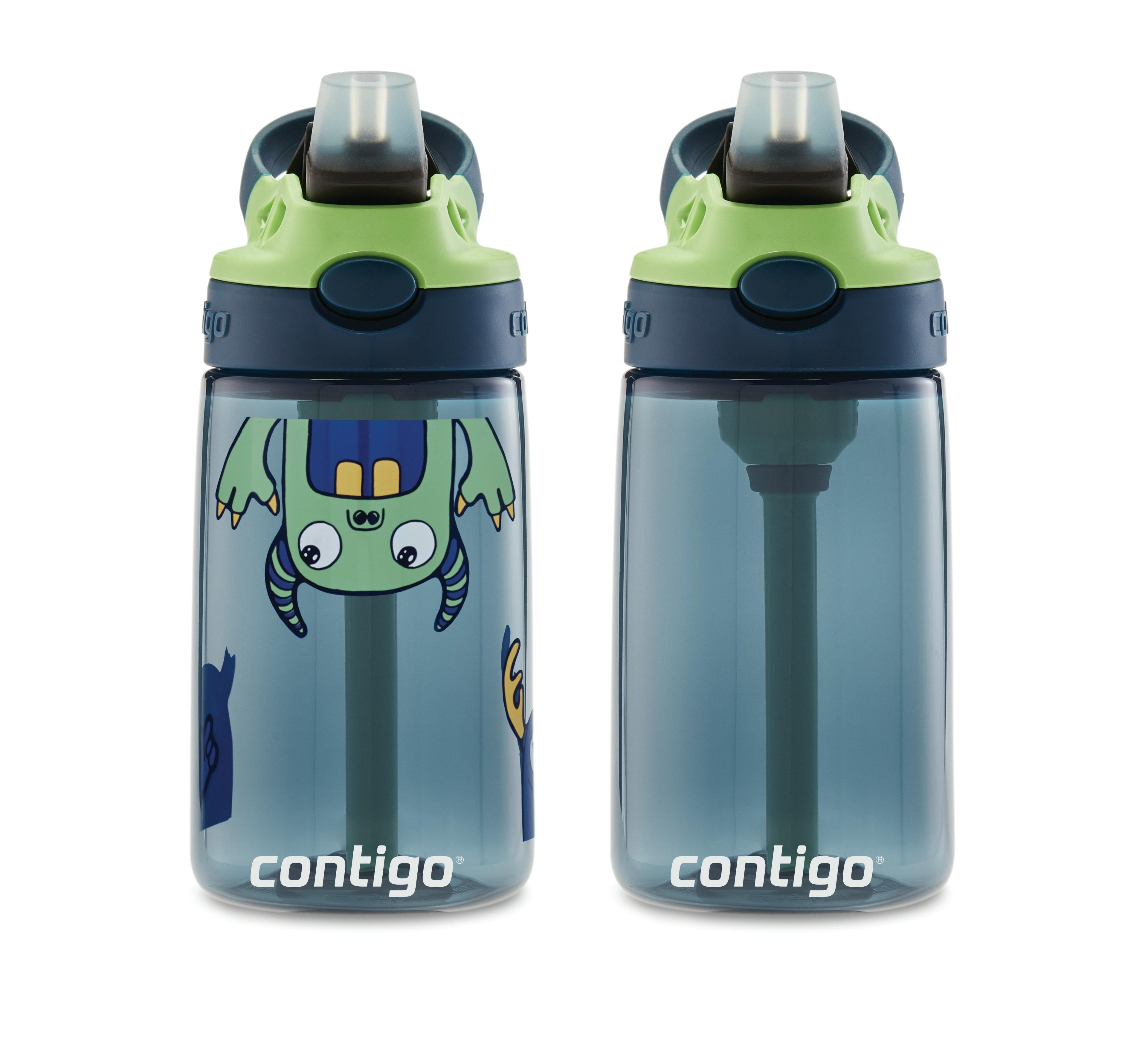 Kids Straw Water Bottle with AUTOSPOUT Lid, 14oz., 2 Pack