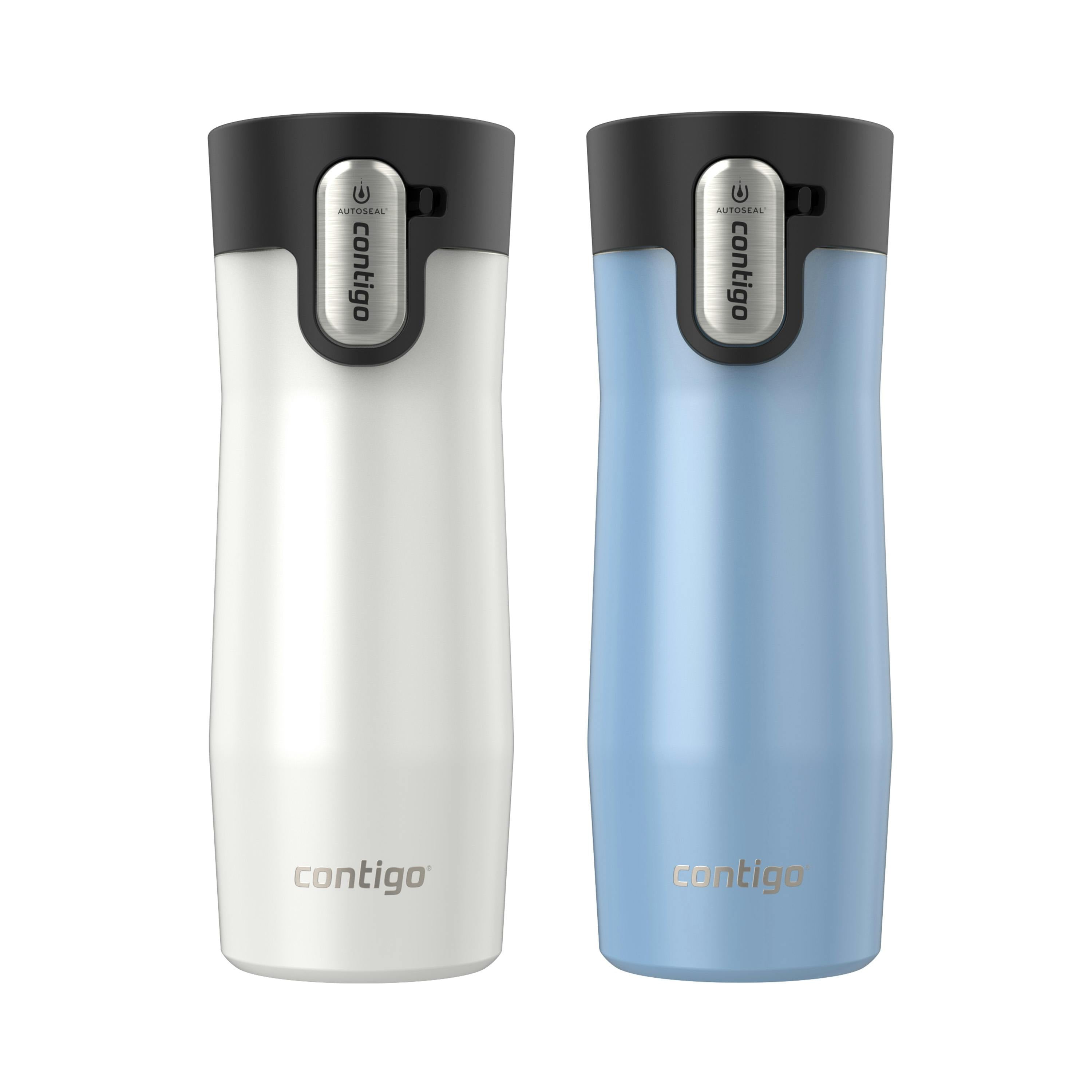 AUTOSEAL West Loop Vacuum-Insulated Stainless Steel Travel Mug with Easy-Clean Lid, 16 oz, 2-Pack