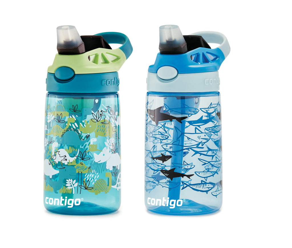 Kids Straw Water Bottle with AUTOSPOUT Lid, 14oz., 2 Pack