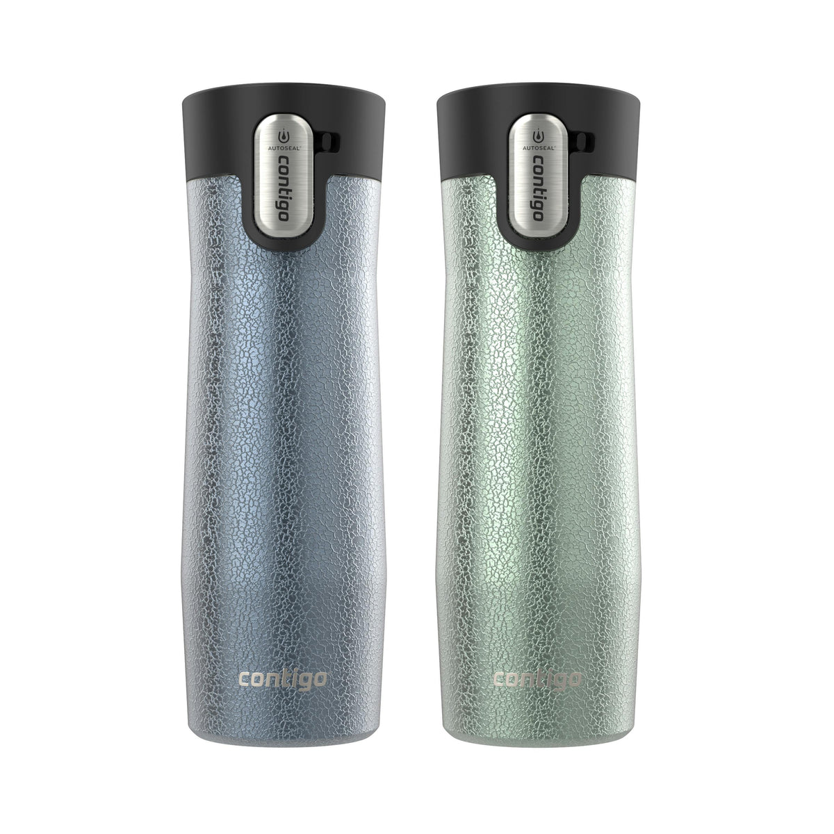 AUTOSEAL West Loop Vacuum-Insulated Stainless Steel Travel Mug with Easy-Clean Lid, 20 oz, 2-Pack