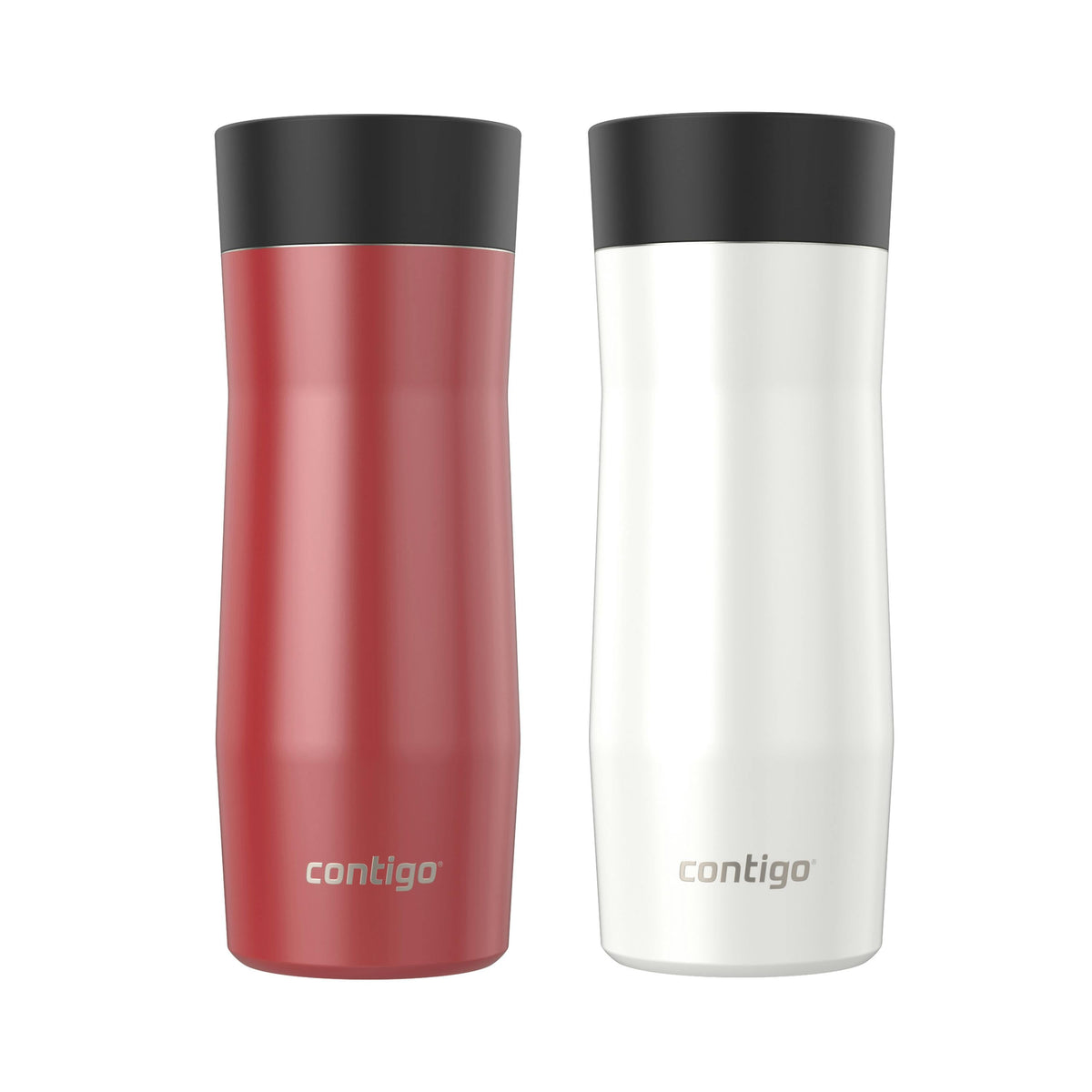 AUTOSEAL West Loop Vacuum-Insulated Stainless Steel Travel Mug with Easy-Clean Lid, 16 oz, 2-Pack