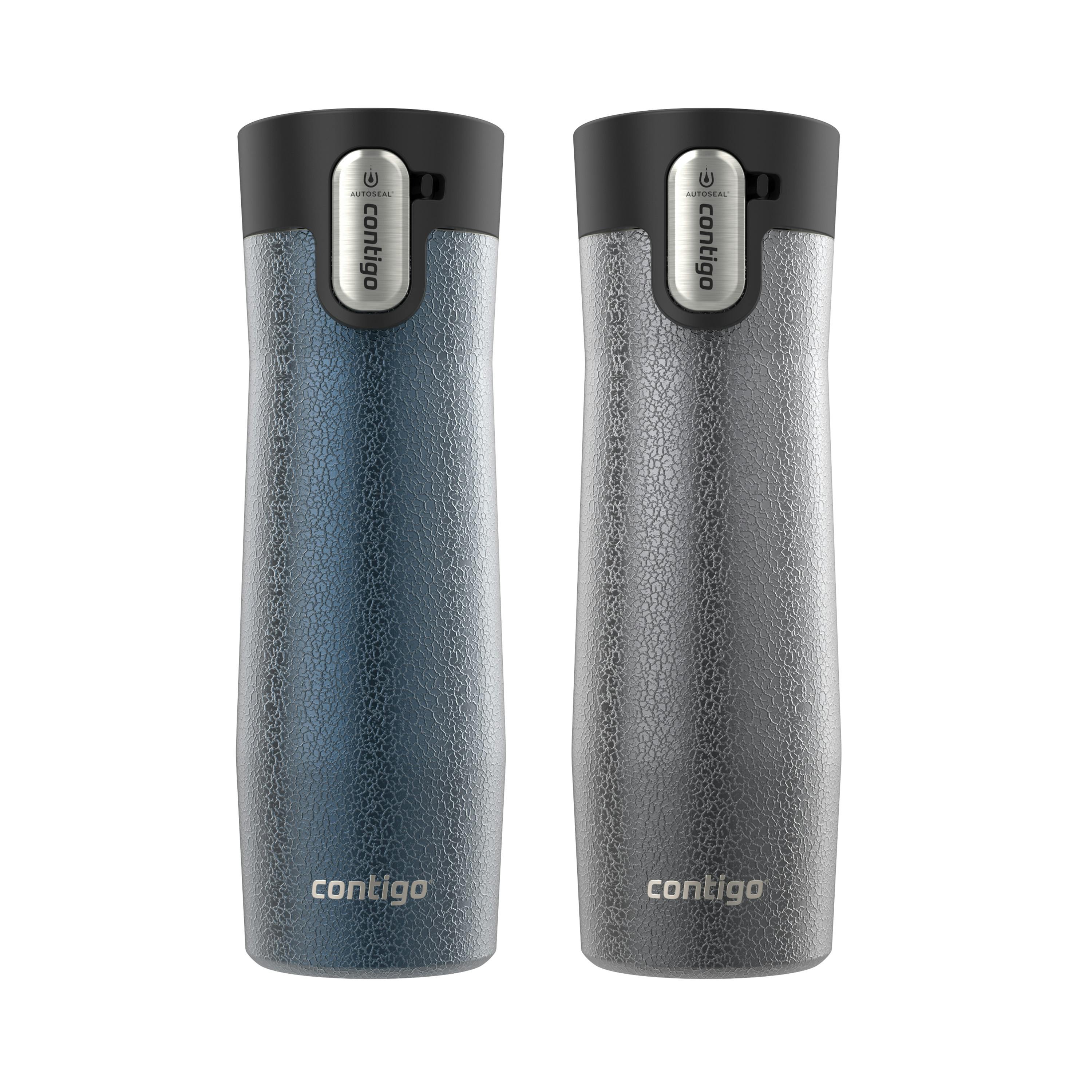 AUTOSEAL West Loop Vacuum-Insulated Stainless Steel Travel Mug with Easy-Clean Lid, 20 oz, 2-Pack