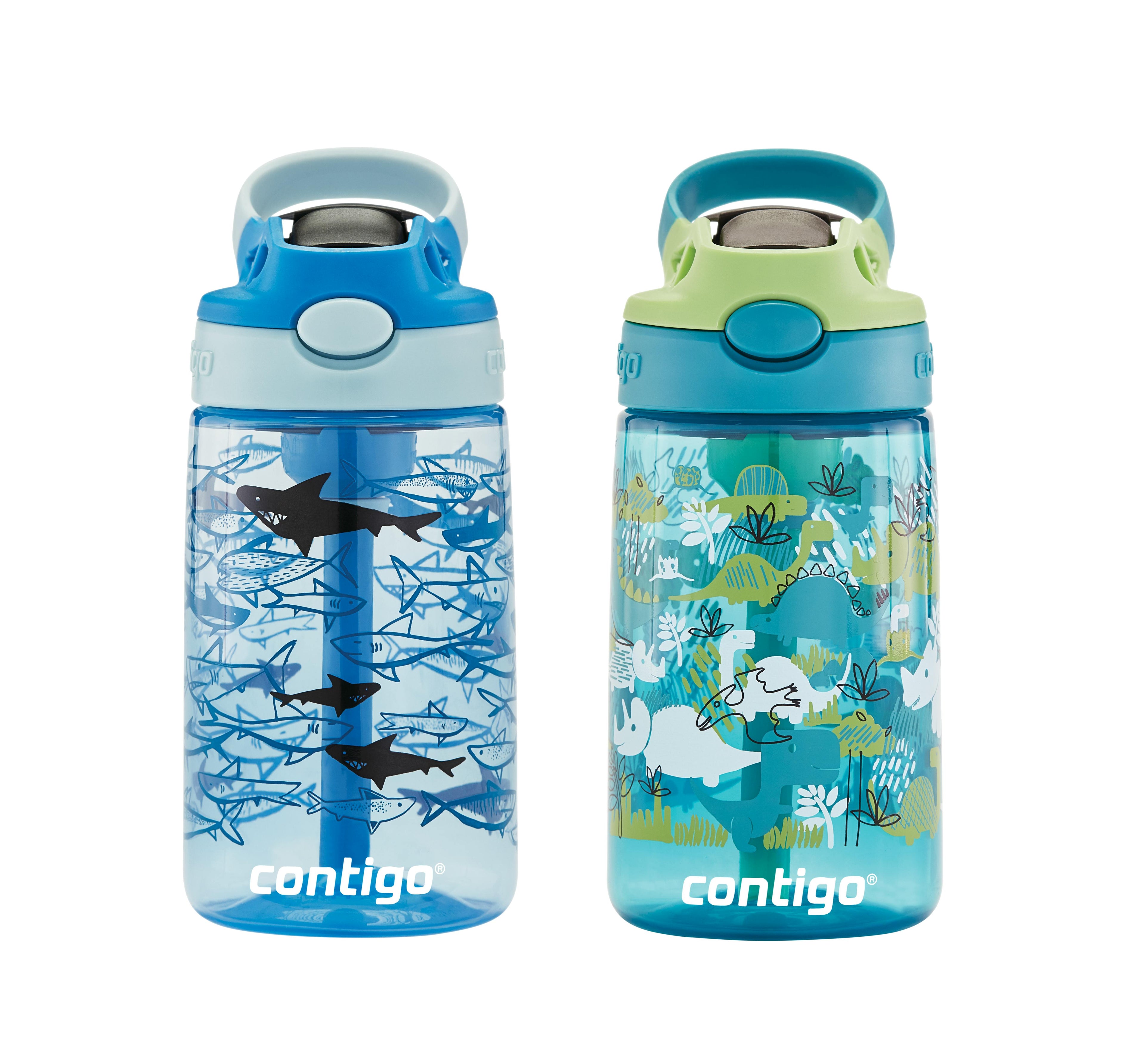 Kids Straw Water Bottle with AUTOSPOUT Lid, 14oz., 2 Pack