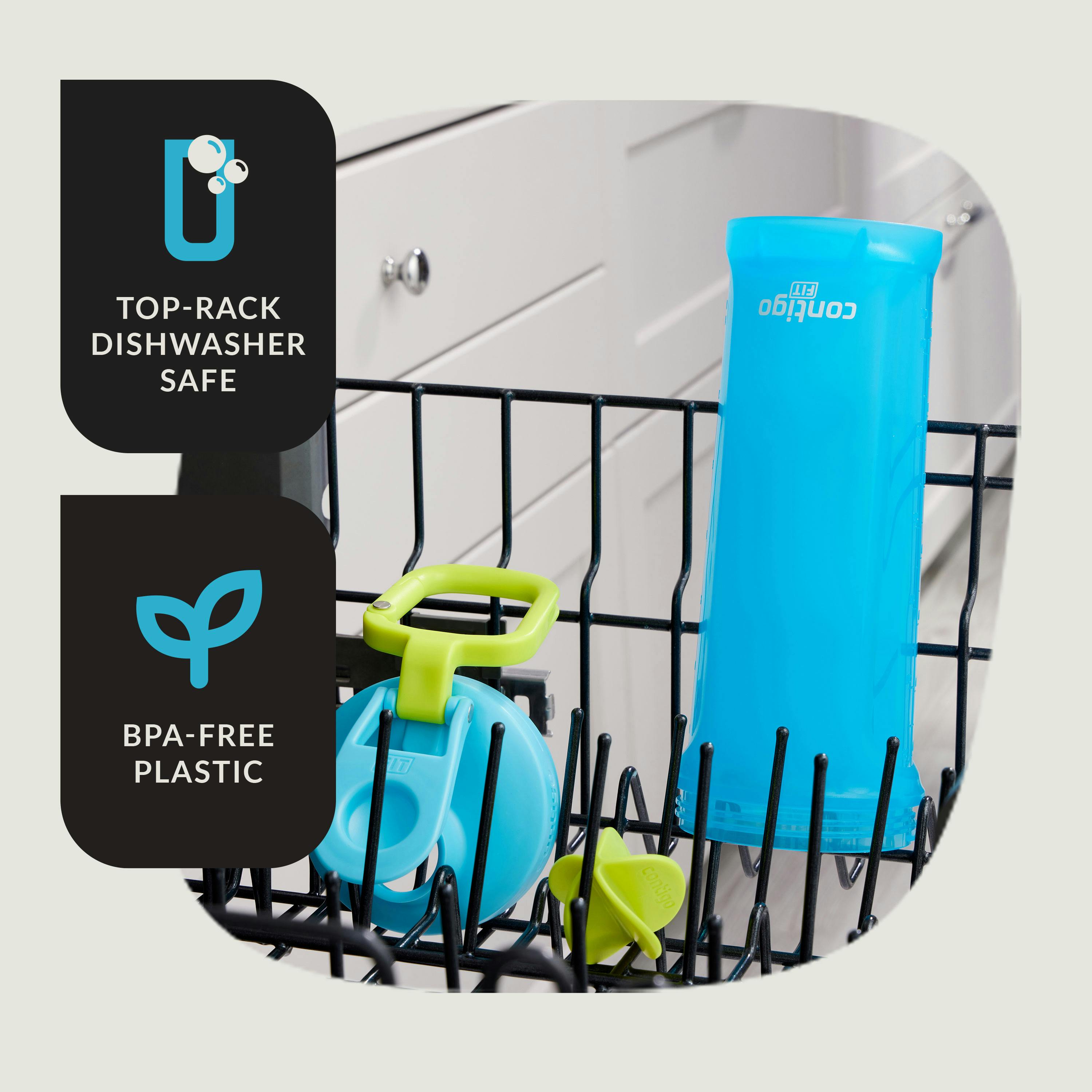Fit Shake & Go 2.0 Plastic Antimicrobial Shaker Bottle, Blue Raspberry, 28 floz