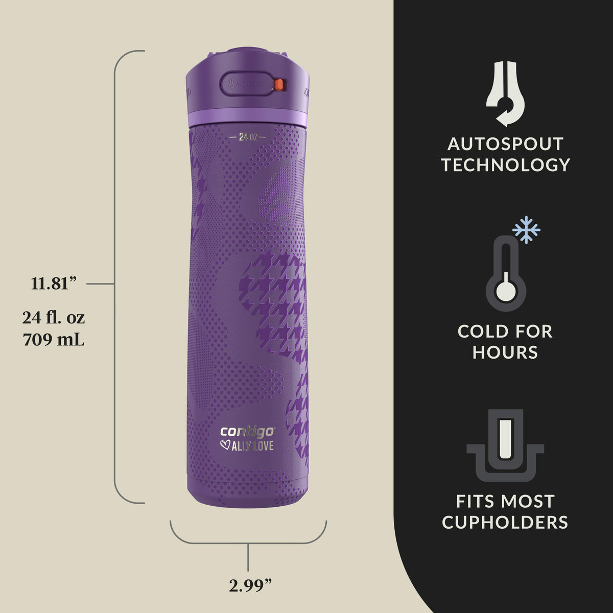 x Ally Love Ashland Chill 2.0 Stainless Steel Water Bottle with AUTOSPOUT Lid, 24oz