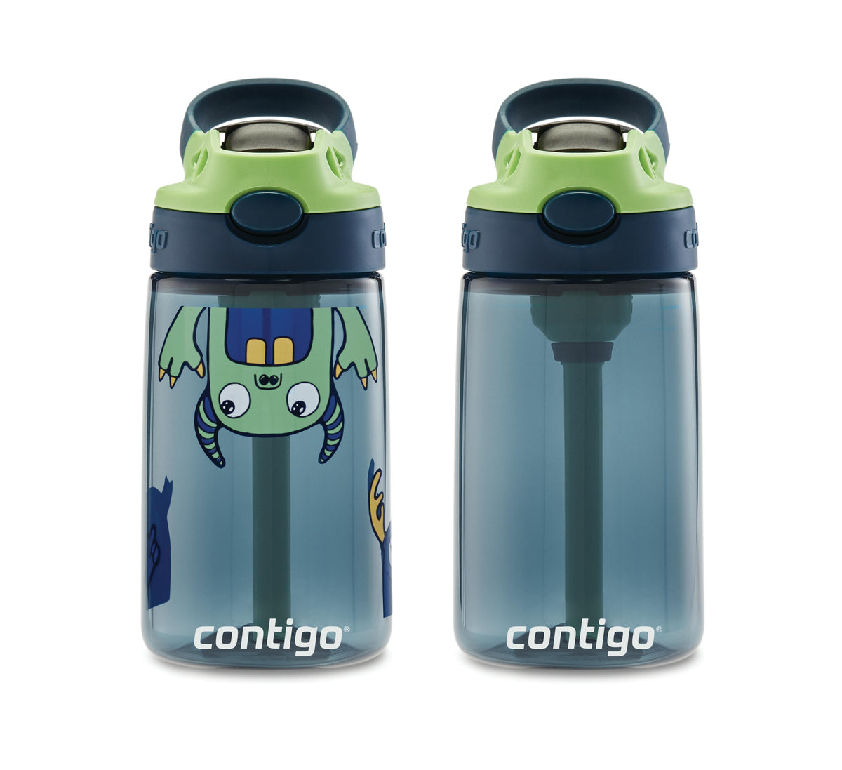 Kids Straw Water Bottle with AUTOSPOUT Lid, 14oz., 2 Pack