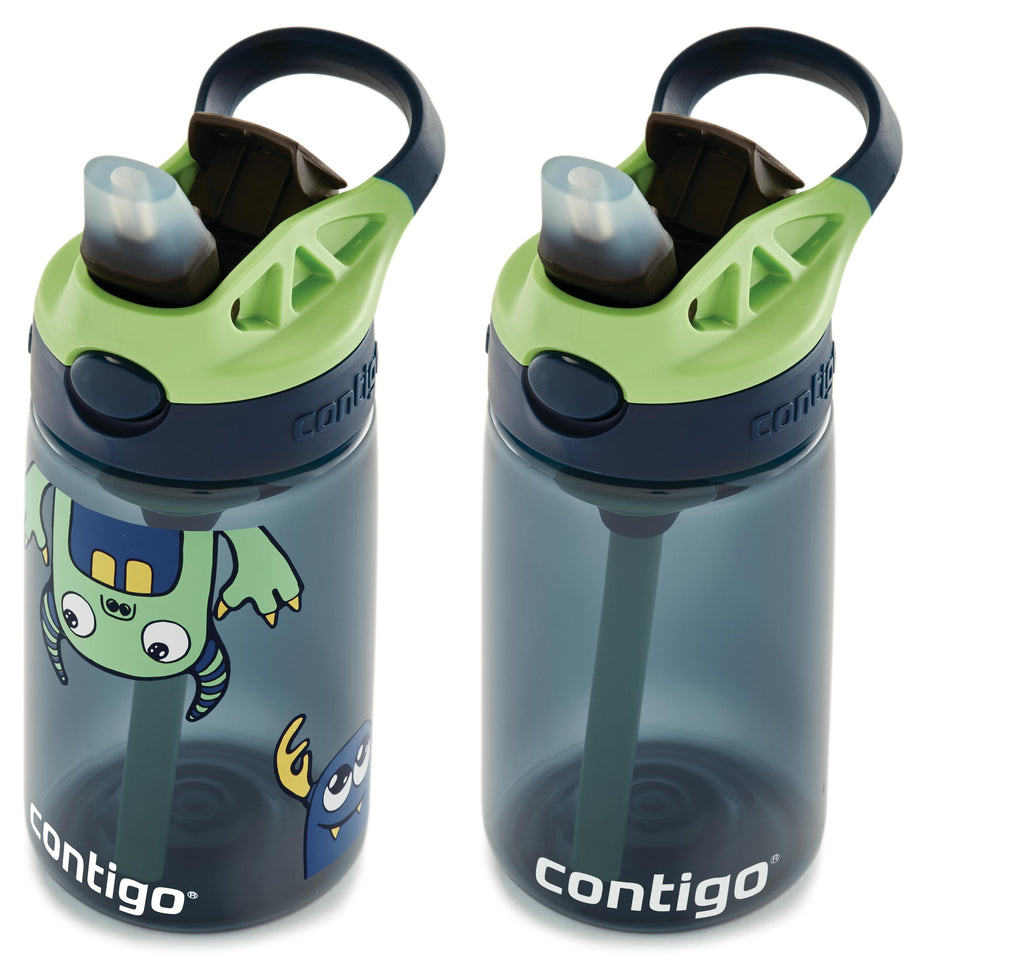 Kids Straw Water Bottle with AUTOSPOUT Lid, 14oz., 2 Pack