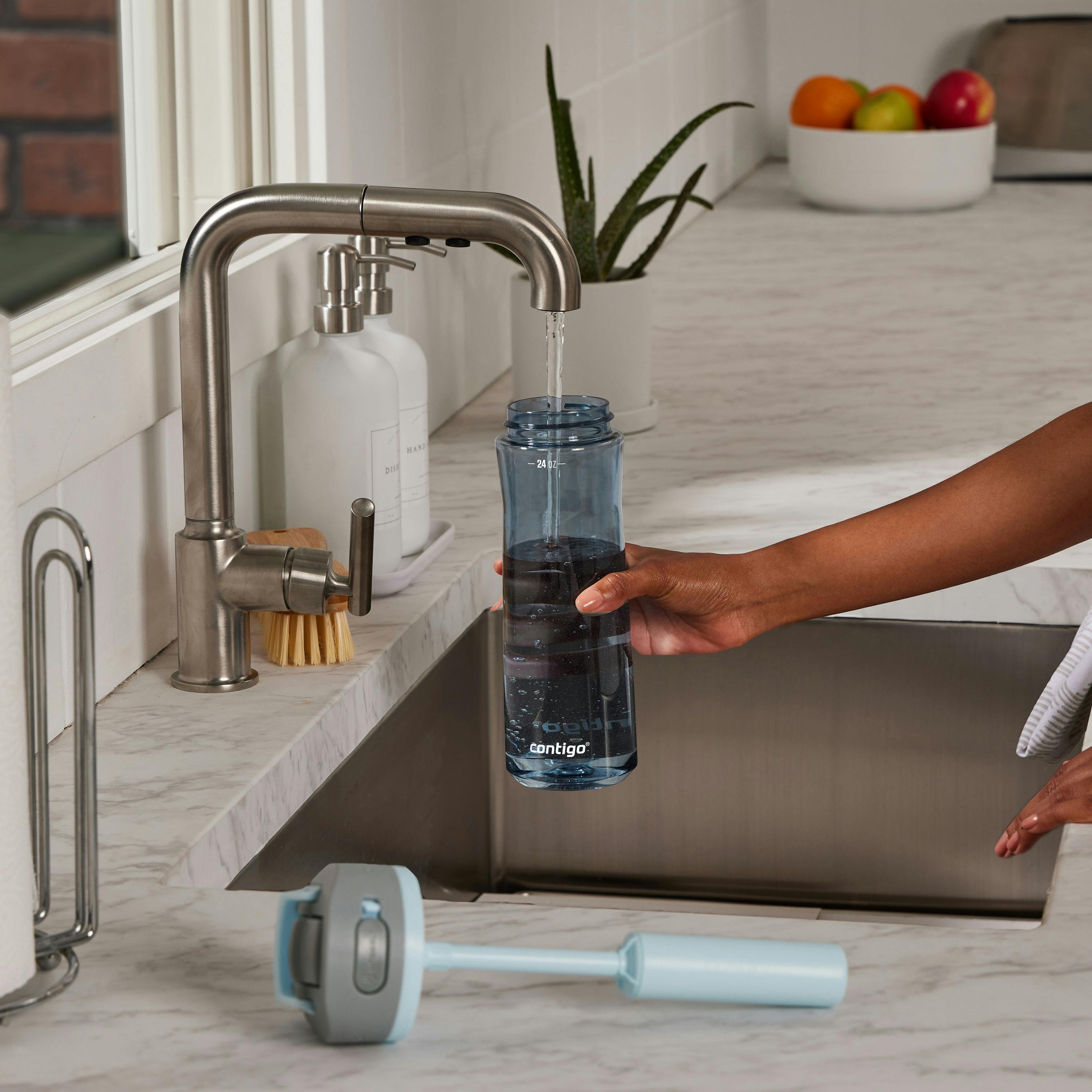 Wells Plastic Filter Water Bottle with AUTOSPOUT Straw Lid and Replacement Filter, 24 Oz