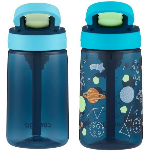Kids Water Bottle with Redesigned AUTOSPOUT Straw, 14 oz, 2 pack
