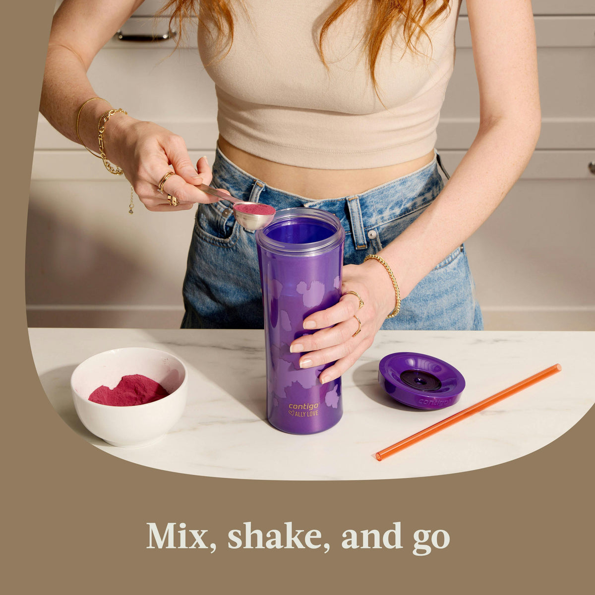 x Ally Love Streeterville AUTOCLOSE Shake & Go Tumbler, 20oz