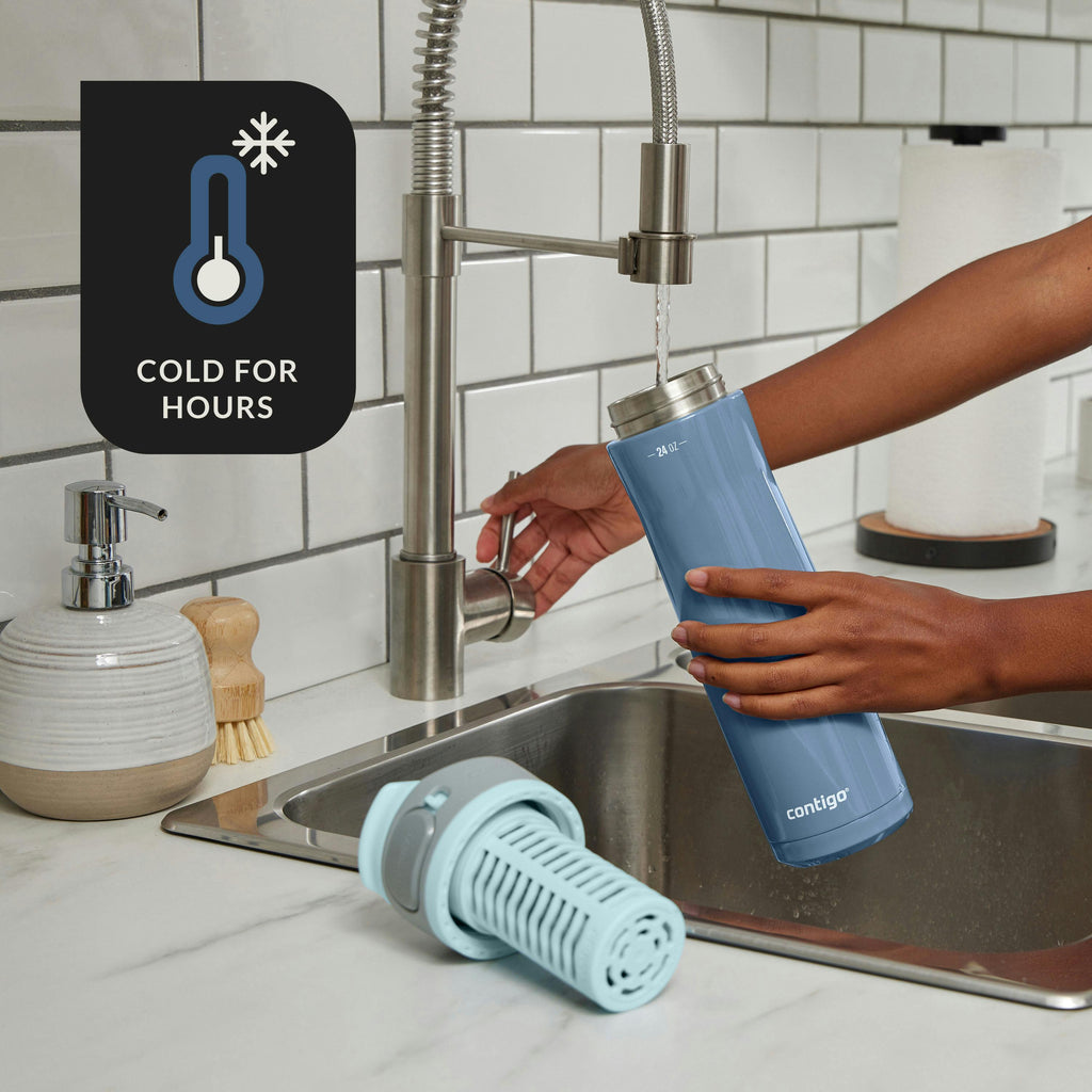 Clybourn Freeflow Filtration Tritan Water Bottle with AUTOSEAL LID, 24oz