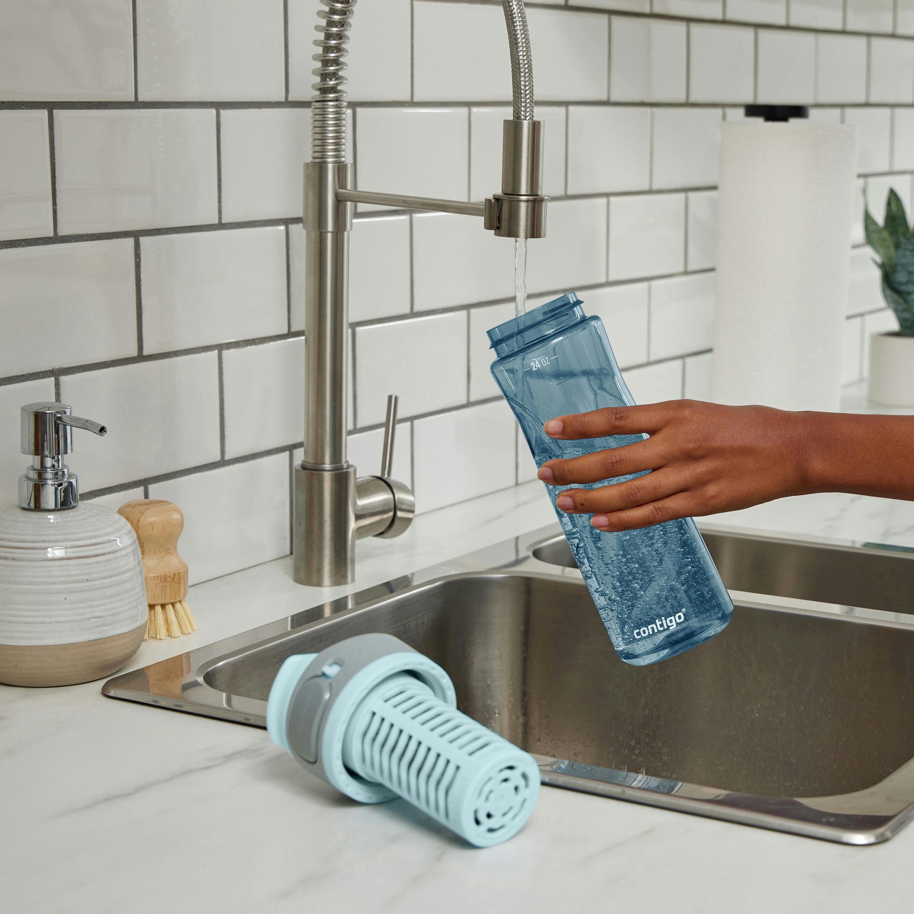Clybourn Freeflow Filtration Tritan Water Bottle with AUTOSEAL LID, 24oz