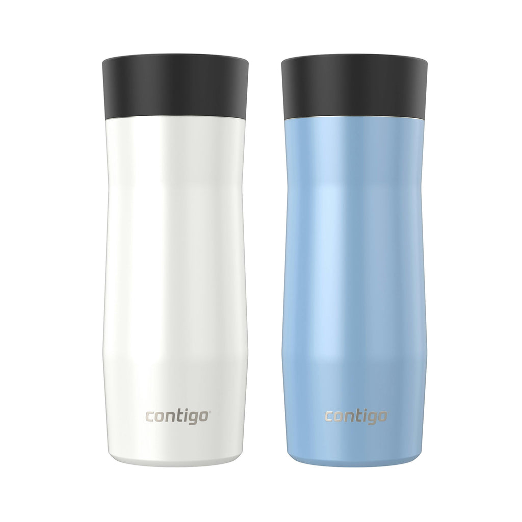 AUTOSEAL West Loop Vacuum-Insulated Stainless Steel Travel Mug with Easy-Clean Lid, 16 oz, 2-Pack