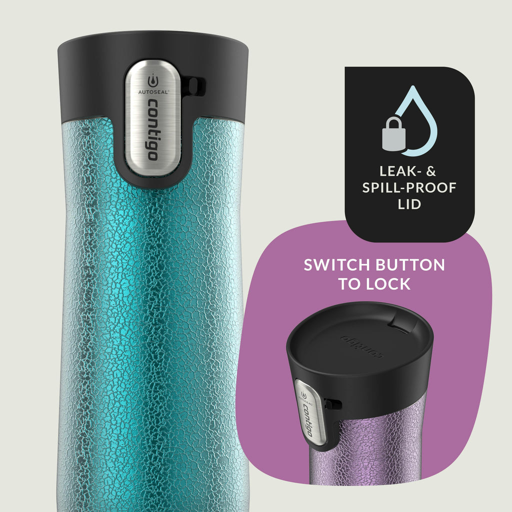 AUTOSEAL West Loop Vacuum-Insulated Stainless Steel Travel Mug with Easy-Clean Lid, 20 oz, 2-Pack
