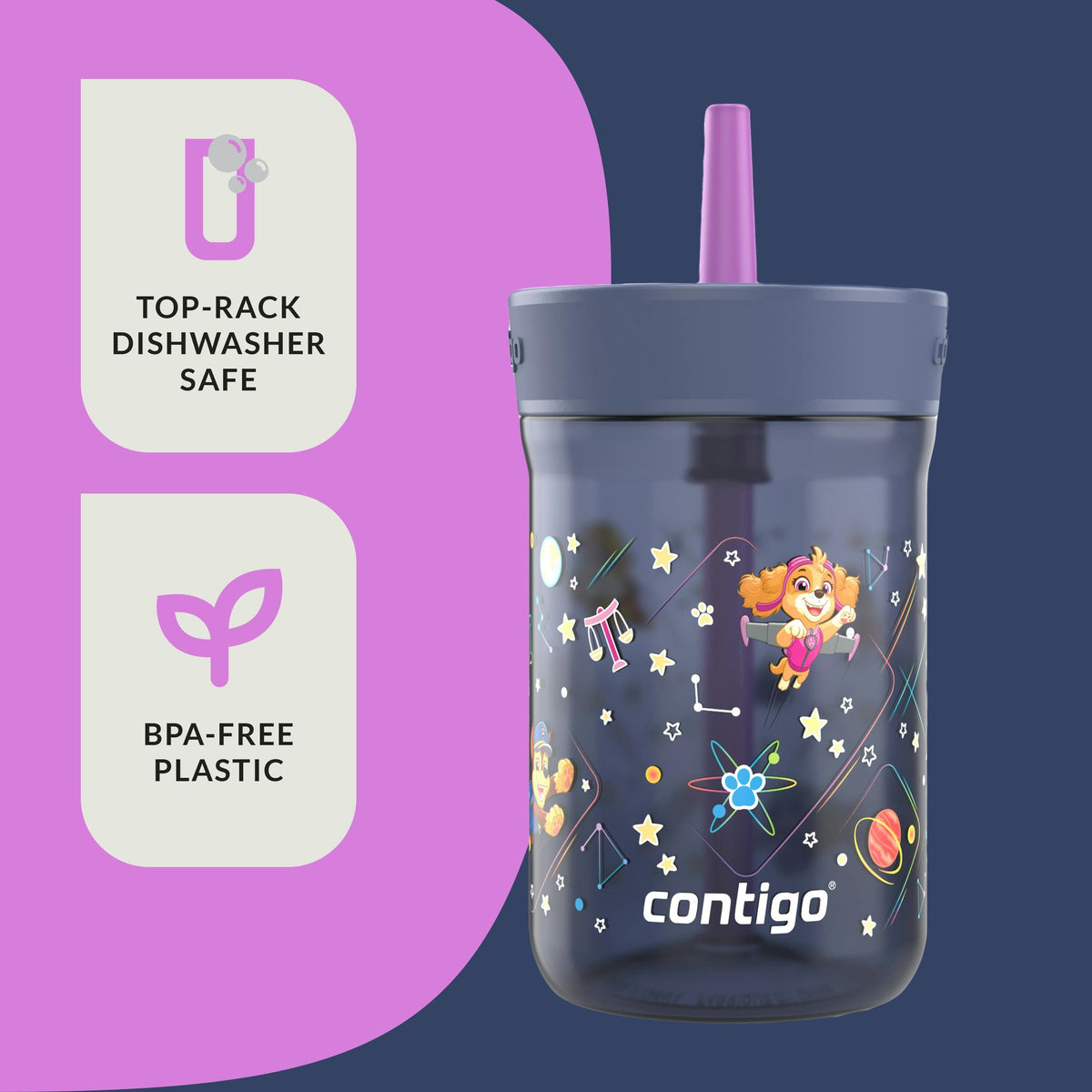 Kids’ Leighton Straw Tumbler with Spill-Proof Leak-Proof Lid, 14oz