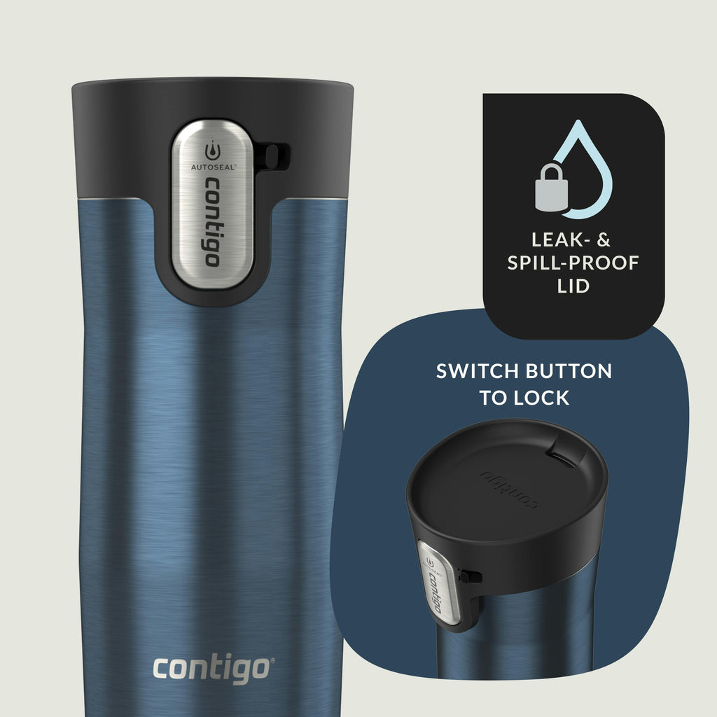 AUTOSEAL West Loop Vacuum-Insulated Stainless Steel Travel Mug with Easy-Clean Lid, 12 oz