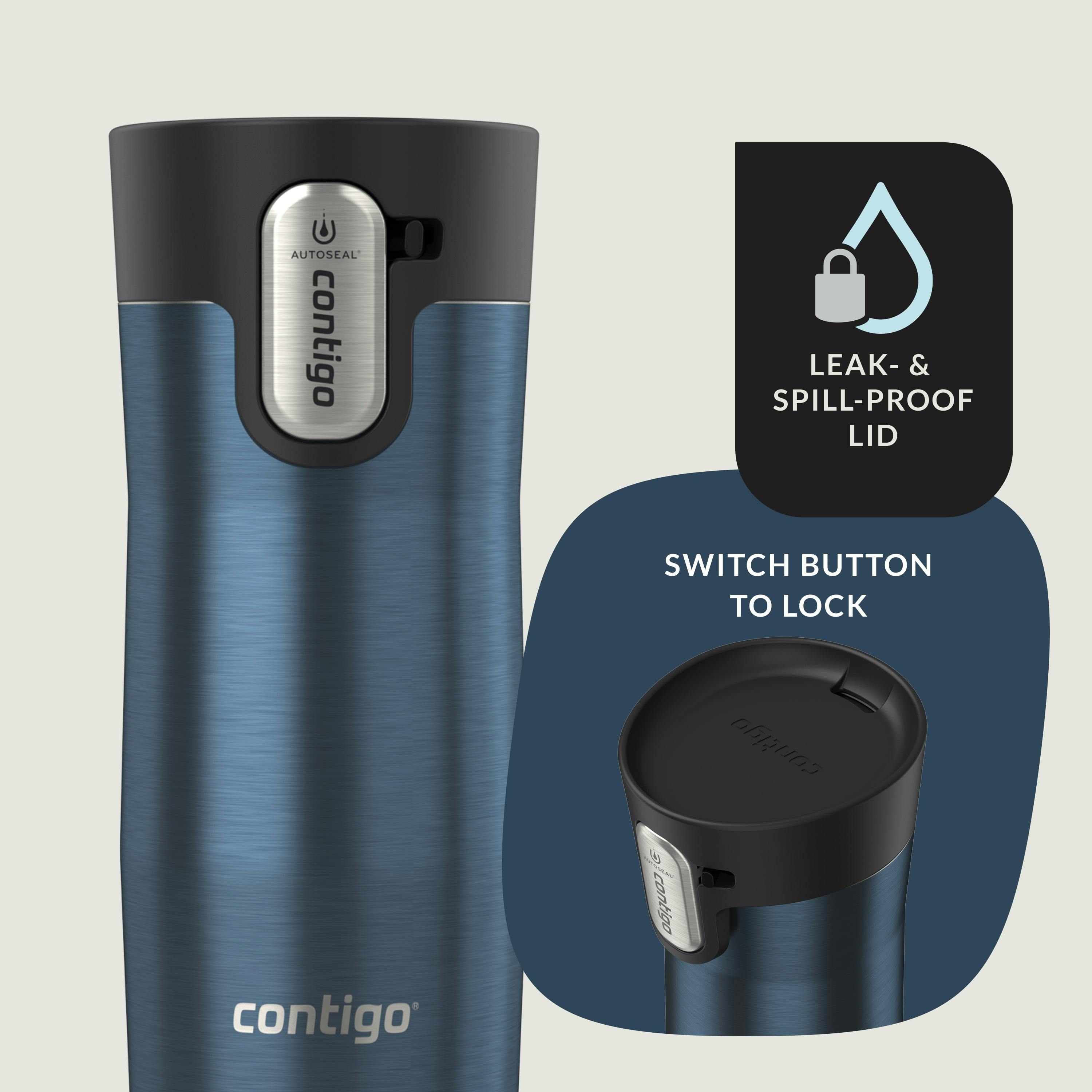 AUTOSEAL West Loop Vacuum-Insulated Stainless Steel Travel Mug with Easy-Clean Lid, 12 oz