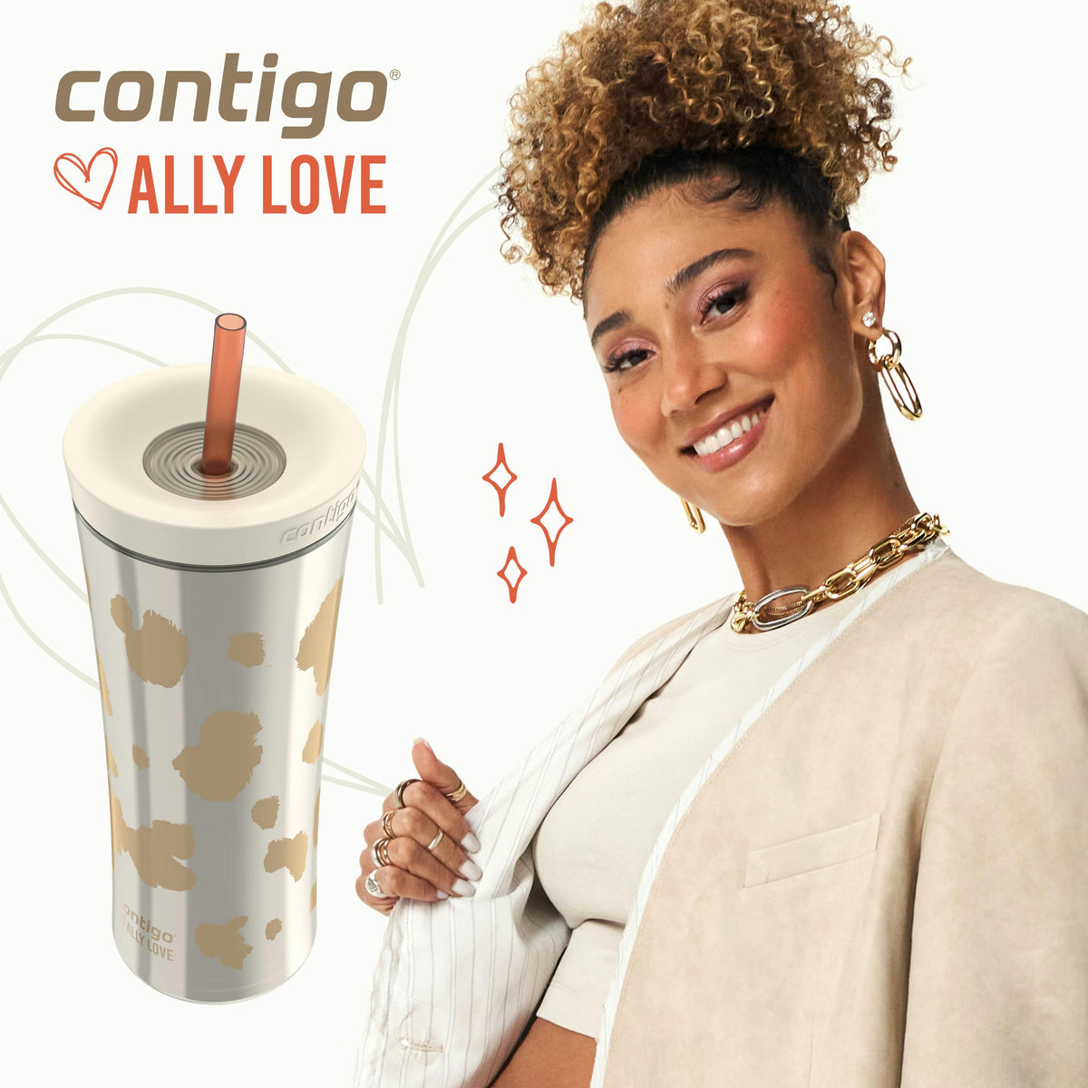 x Ally Love Streeterville AUTOCLOSE Shake & Go Tumbler, 20oz