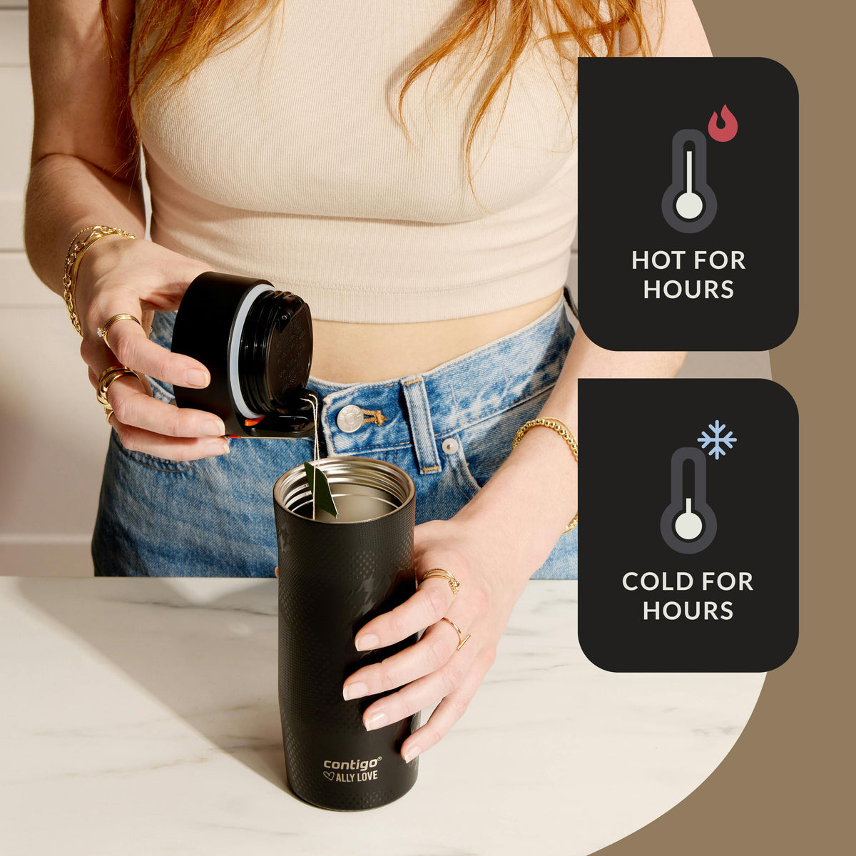 x Ally Love West Loop 3.0 Stainless Steel Travel Mug with AUTOSEAL Easy-Clean Lid, 16oz