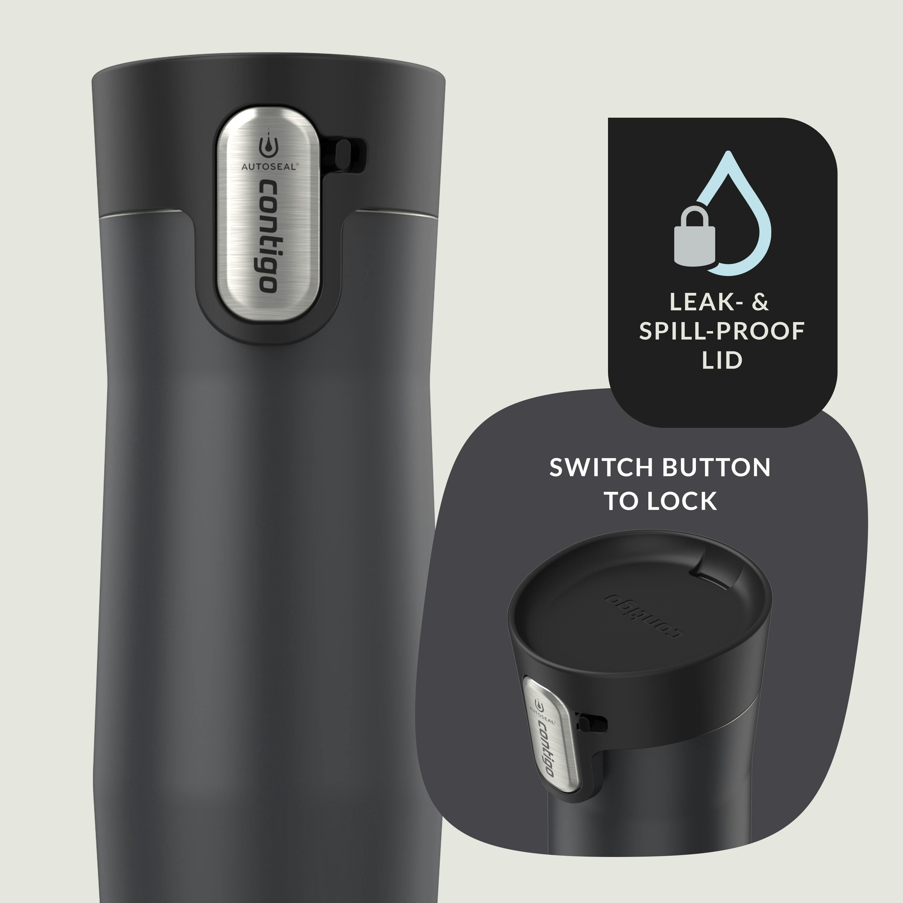 AUTOSEAL West Loop Vacuum-Insulated Stainless Steel Travel Mug with Easy-Clean Lid, 16 oz