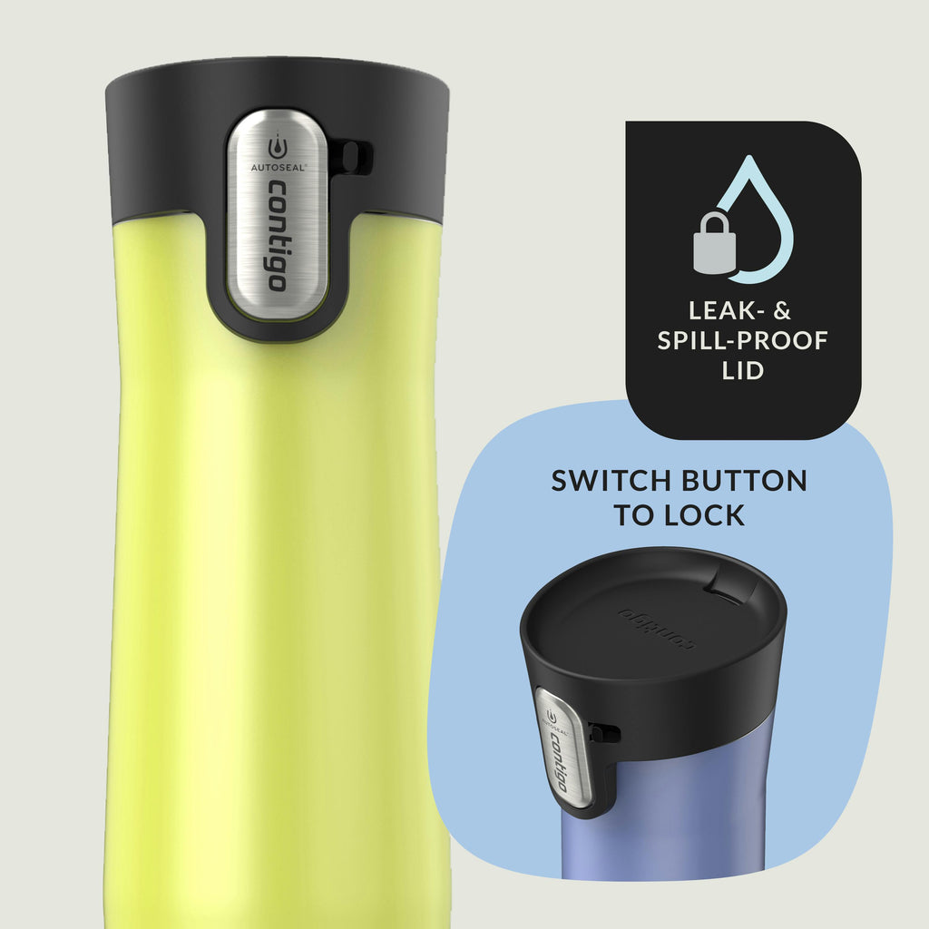 AUTOSEAL West Loop Vacuum-Insulated Stainless Steel Travel Mug with Easy-Clean Lid, 20 oz, 2-Pack