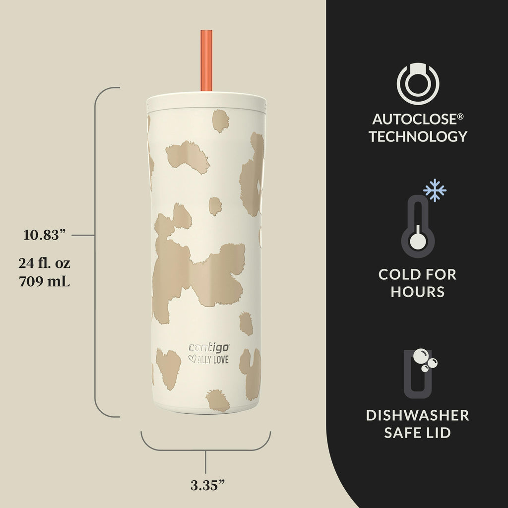 x Ally Love Streeterville 2.0 Stainless Steel Tumbler with Straw, 24oz