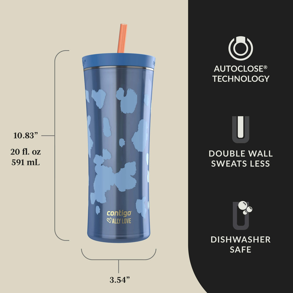 x Ally Love Streeterville AUTOCLOSE Shake & Go Tumbler, 20oz