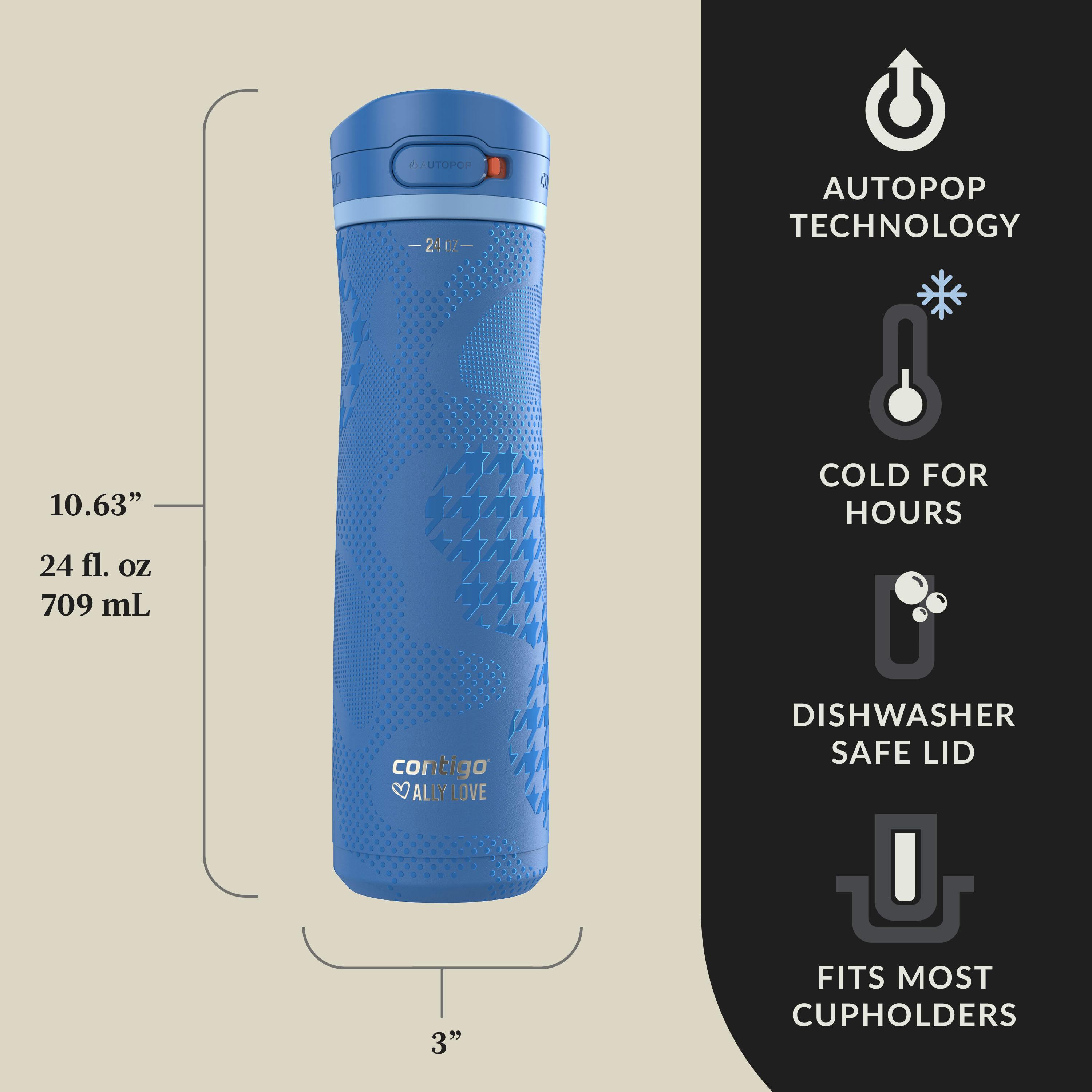 x Ally Love Jackson Chill 2.0 Stainless Steel Water Bottle with AUTOPOP Lid, 24oz