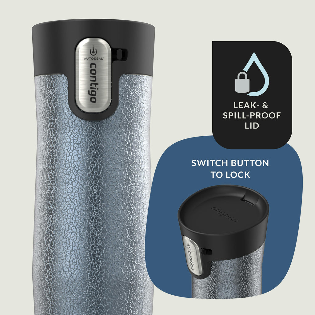 AUTOSEAL West Loop Vacuum-Insulated Stainless Steel Travel Mug with Easy-Clean Lid, 16 oz