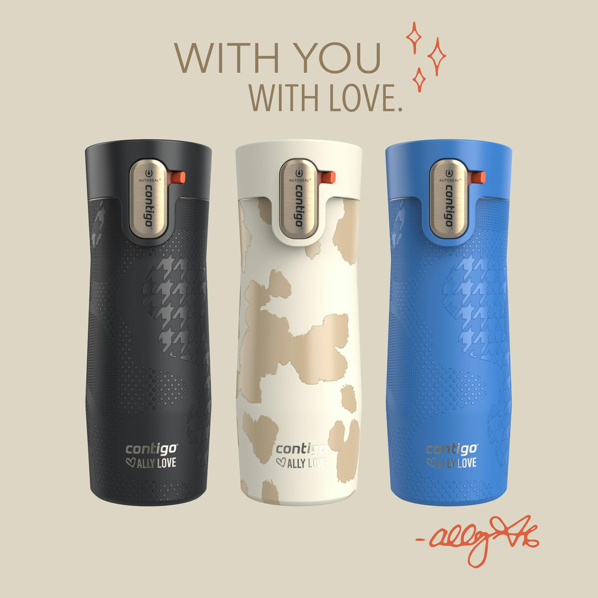 x Ally Love West Loop 3.0 Stainless Steel Travel Mug with AUTOSEAL Easy-Clean Lid, 16oz