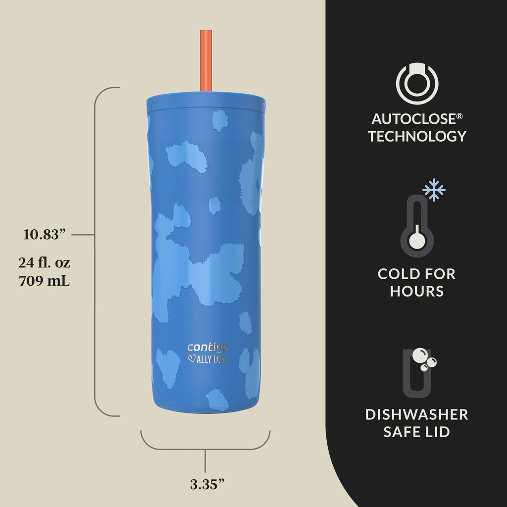 x Ally Love Streeterville 2.0 Stainless Steel Tumbler with Straw, 24oz