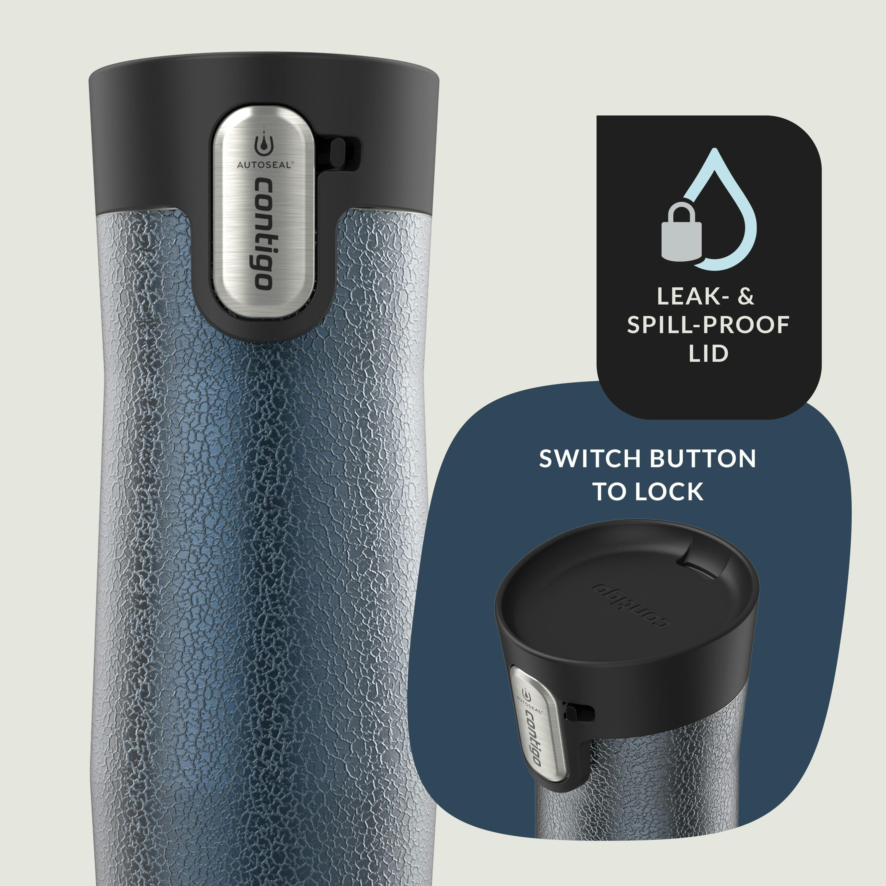 AUTOSEAL West Loop Vacuum-Insulated Stainless Steel Travel Mug with Easy-Clean Lid, 16 oz