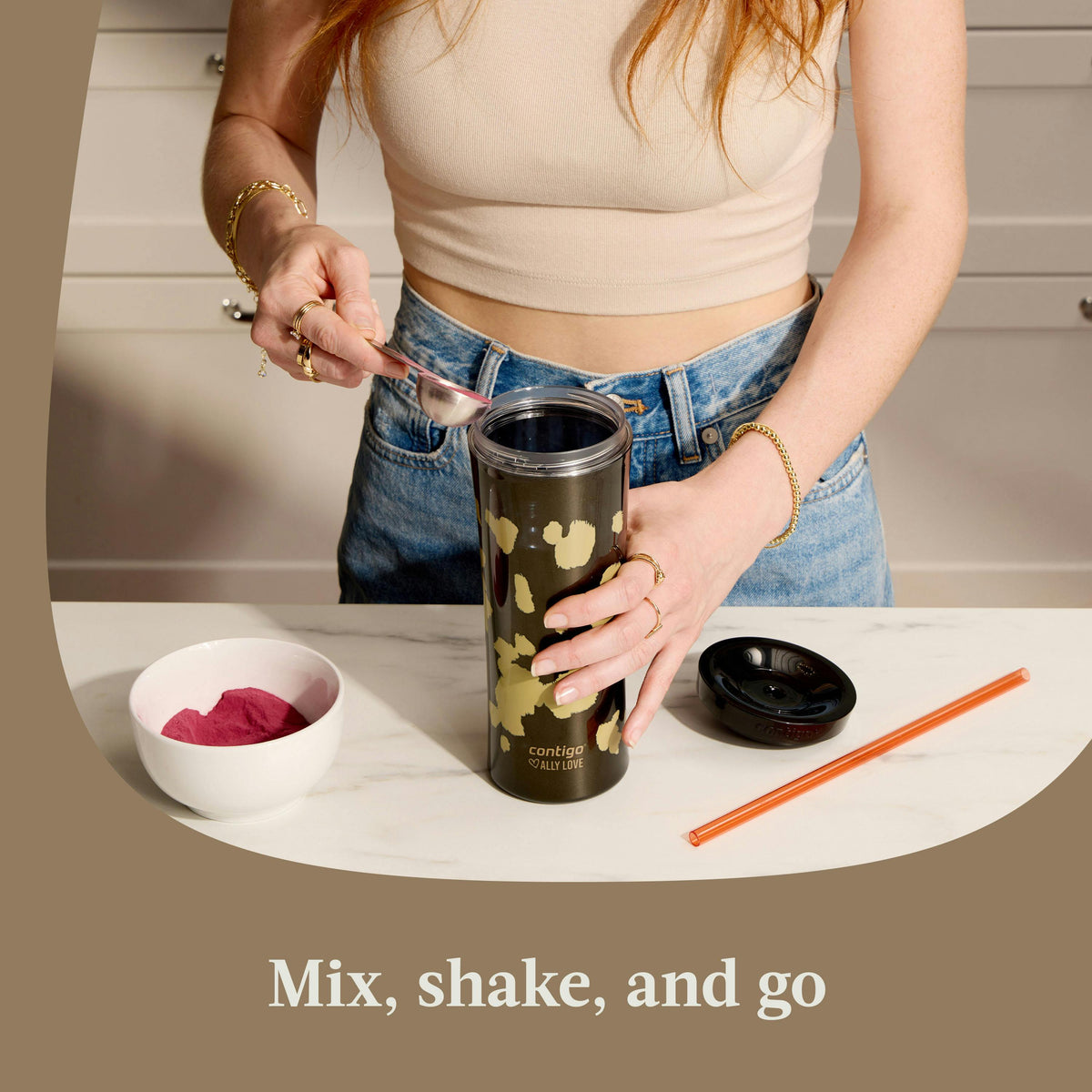 x Ally Love Streeterville AUTOCLOSE Shake & Go Tumbler, 20oz