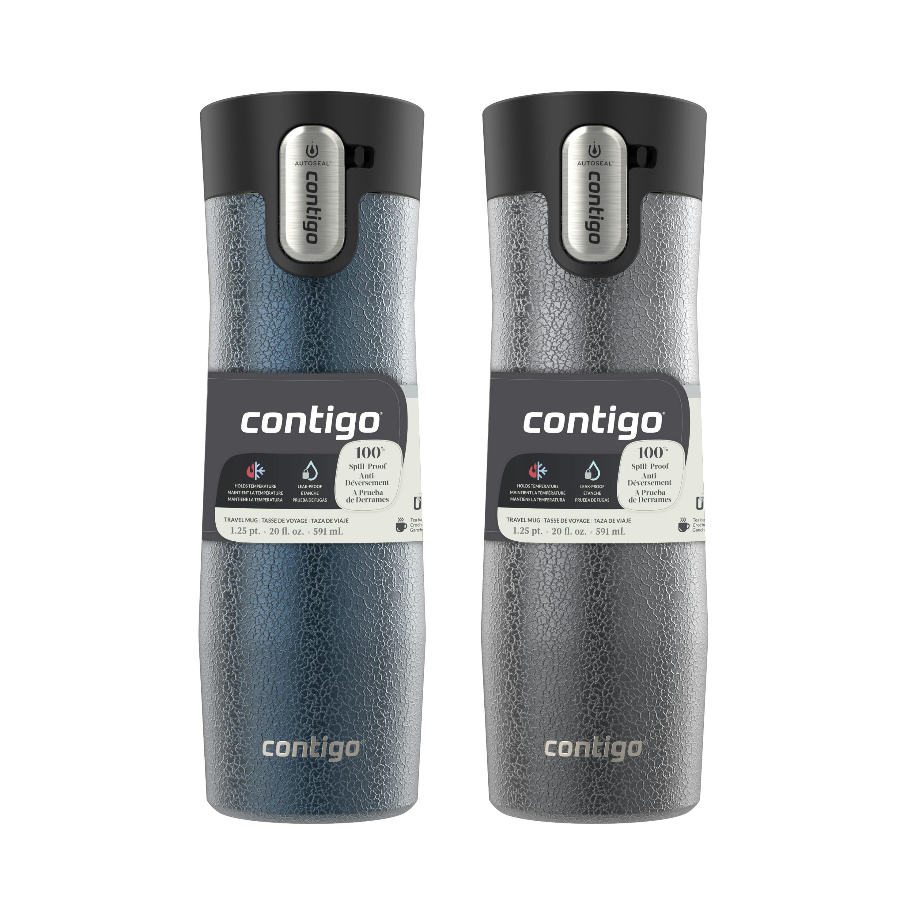 AUTOSEAL West Loop Vacuum-Insulated Stainless Steel Travel Mug with Easy-Clean Lid, 20 oz, 2-Pack