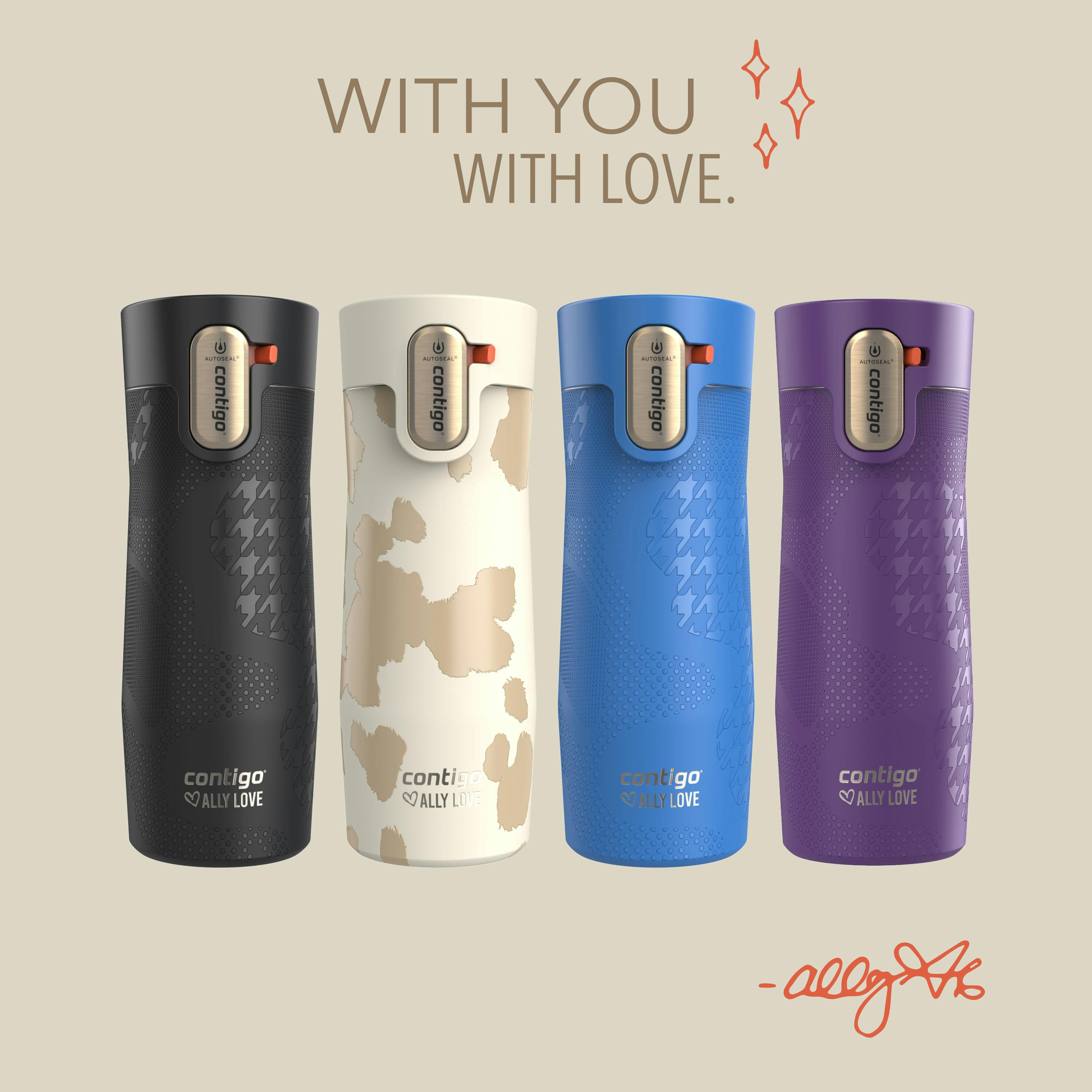 x Ally Love West Loop 3.0 Stainless Steel Travel Mug with AUTOSEAL Easy-Clean Lid, 16oz