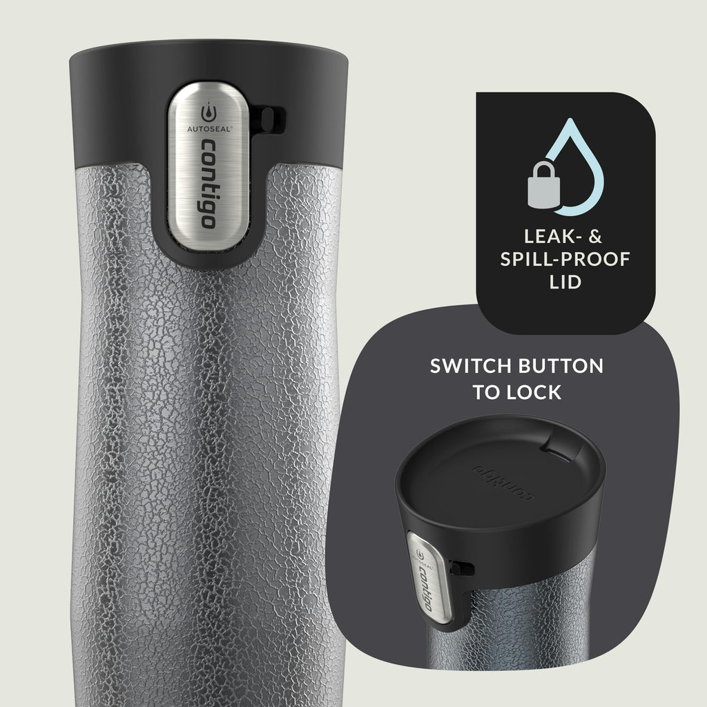 AUTOSEAL West Loop Vacuum-Insulated Stainless Steel Travel Mug with Easy-Clean Lid, 16 oz