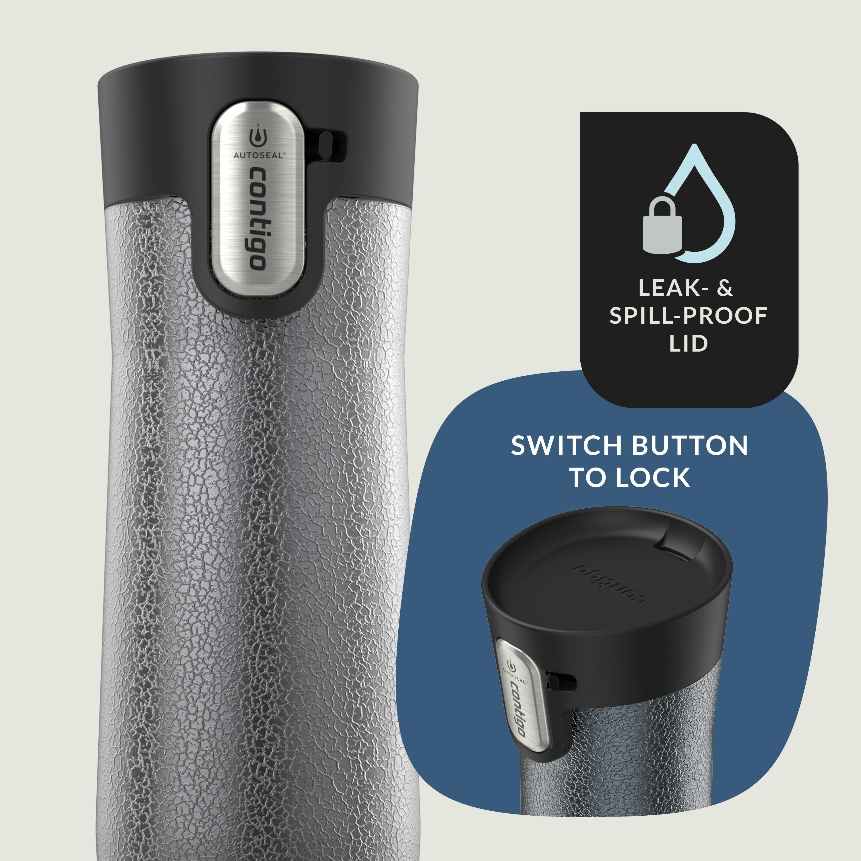 AUTOSEAL West Loop Vacuum-Insulated Stainless Steel Travel Mug with Easy-Clean Lid, 20 oz, 2-Pack