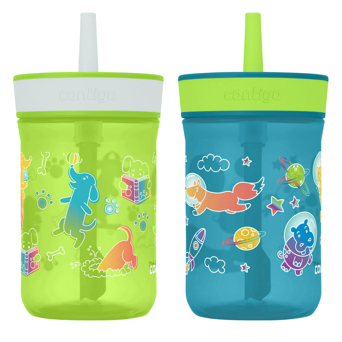 Kids’ Leighton Straw Tumbler with Spill-Proof Leak-Proof Lid, 14oz