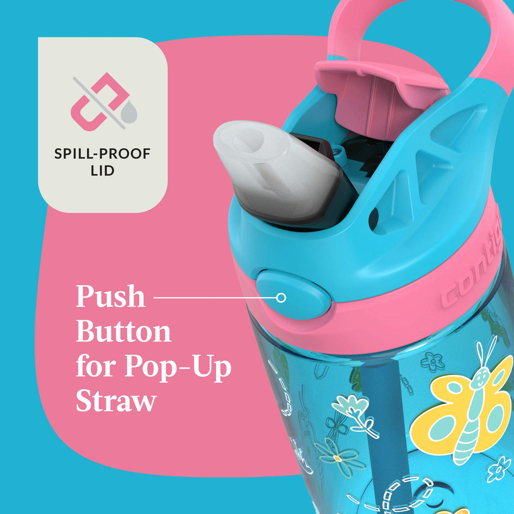 Kids Water Bottle with Redesigned AUTOSPOUT Straw, 14 oz