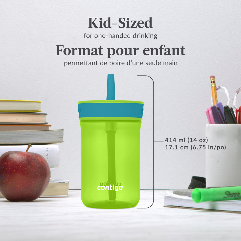 Kids’ Leighton Straw Tumbler with Spill-Proof Leak-Proof Lid, 14oz
