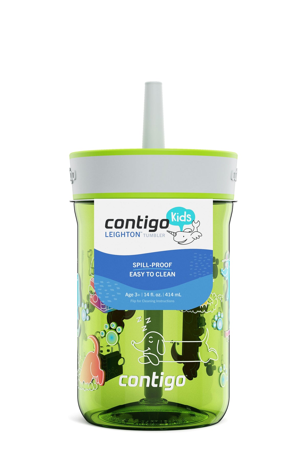 Kids’ Leighton Straw Tumbler with Spill-Proof Leak-Proof Lid, 14oz