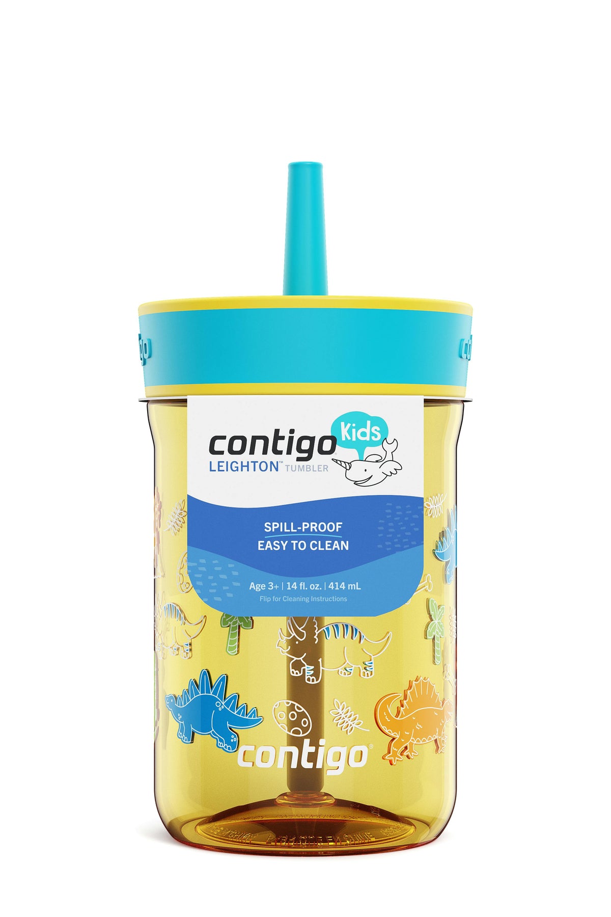 Kids’ Leighton Straw Tumbler with Spill-Proof Leak-Proof Lid, 14oz